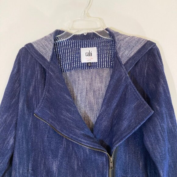Cabi Jacket Cotton Front Zipper 2 Pockets Hood Adjustable Drawstring Waist SZ M - Picture 2 of 9